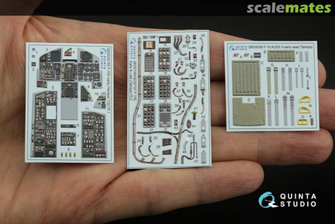 Contents F-15C early*/F15A/F15J early, (*serials up to 83-043) interior 3D decals QD32155 Quinta Studio