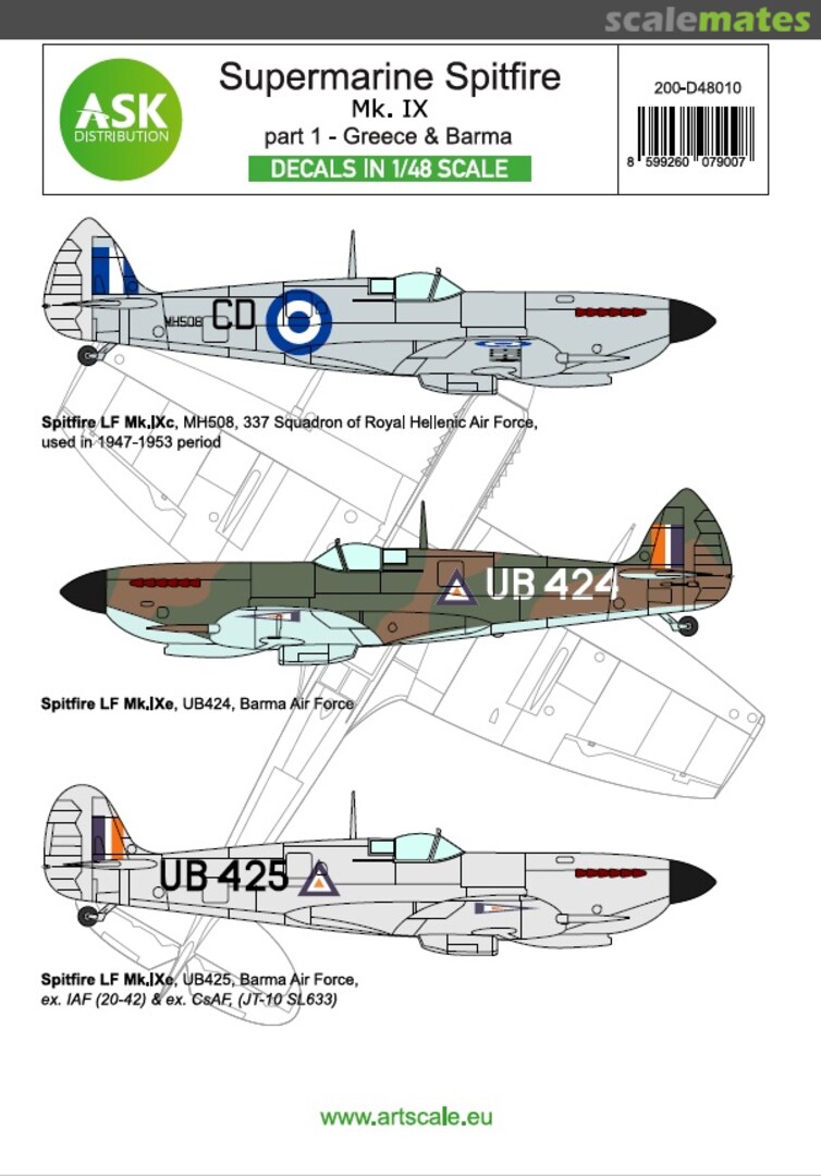 Boxart Spitfire Mk.IXc and Mk.IXe 200-D48010 ASK