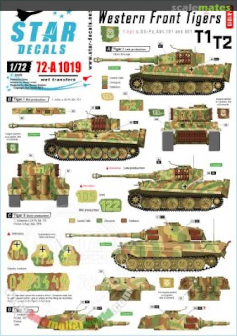 Boxart Western Front Tigers # 1. 72-A1019 Star Decals