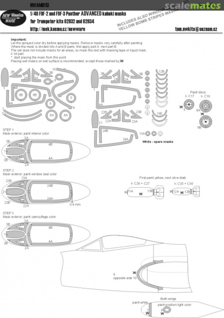 Boxart F9F-3 Panther ADVANCED kabuki masks NWAM0113 New Ware