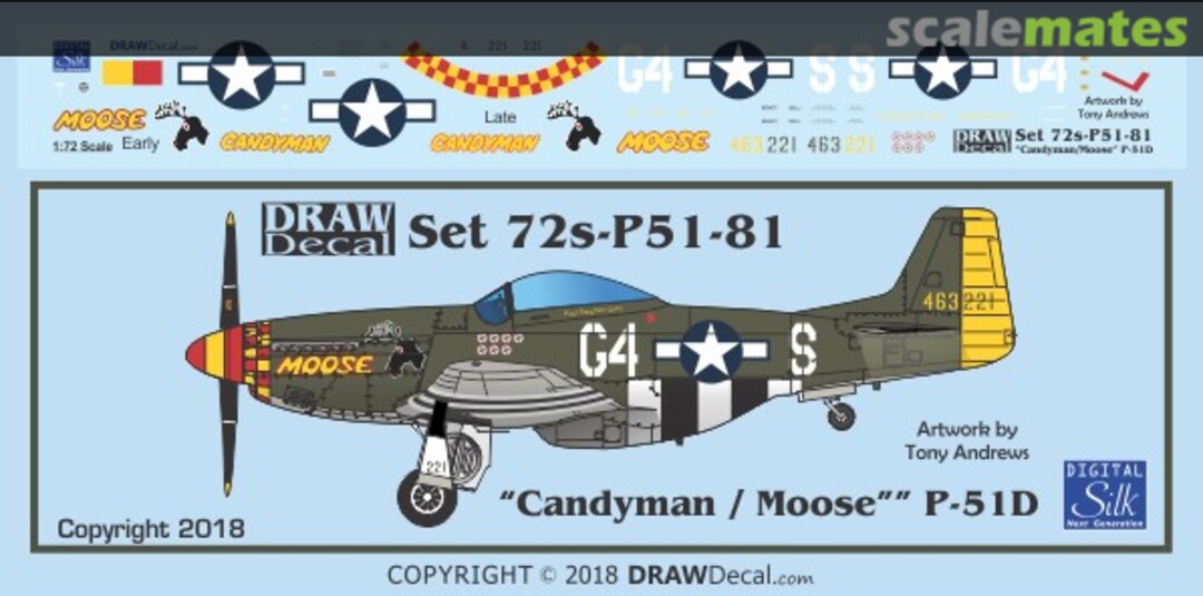 Boxart “Candyman – Moose” P-51D 72-P51-81 Draw Decal