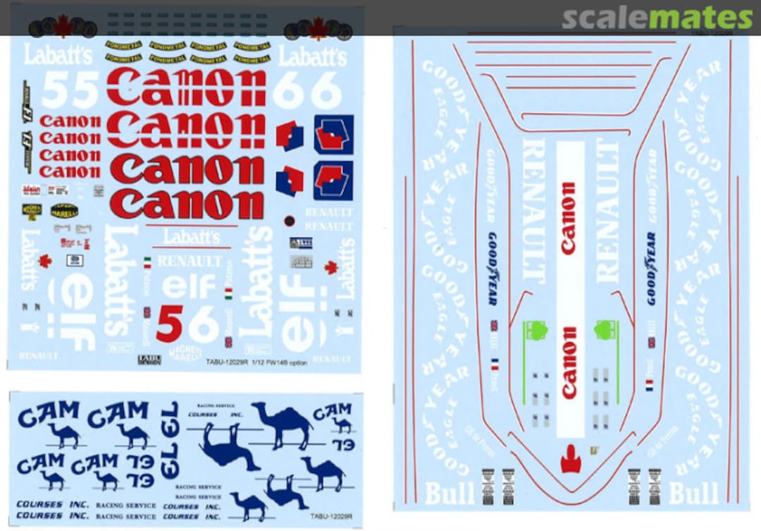 Contents Williams FW14B full decals 12029R Tabu Design