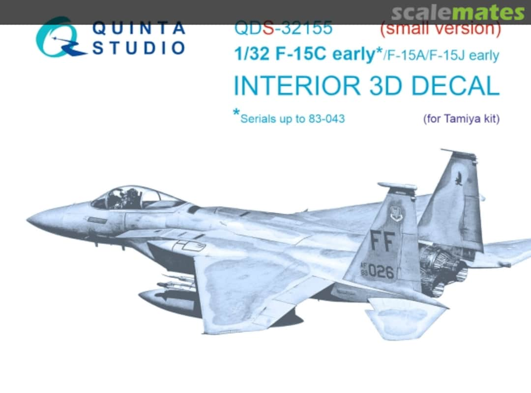 Boxart F-15C early*/F15A/F15J early, (*serials up to 83-043) interior 3D decals (small version) QDS-32155 Quinta Studio