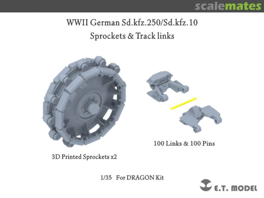 Boxart Sd.kfz.250/Sd.kfz.10 Sprockets & Track links P35-066 E.T. Model