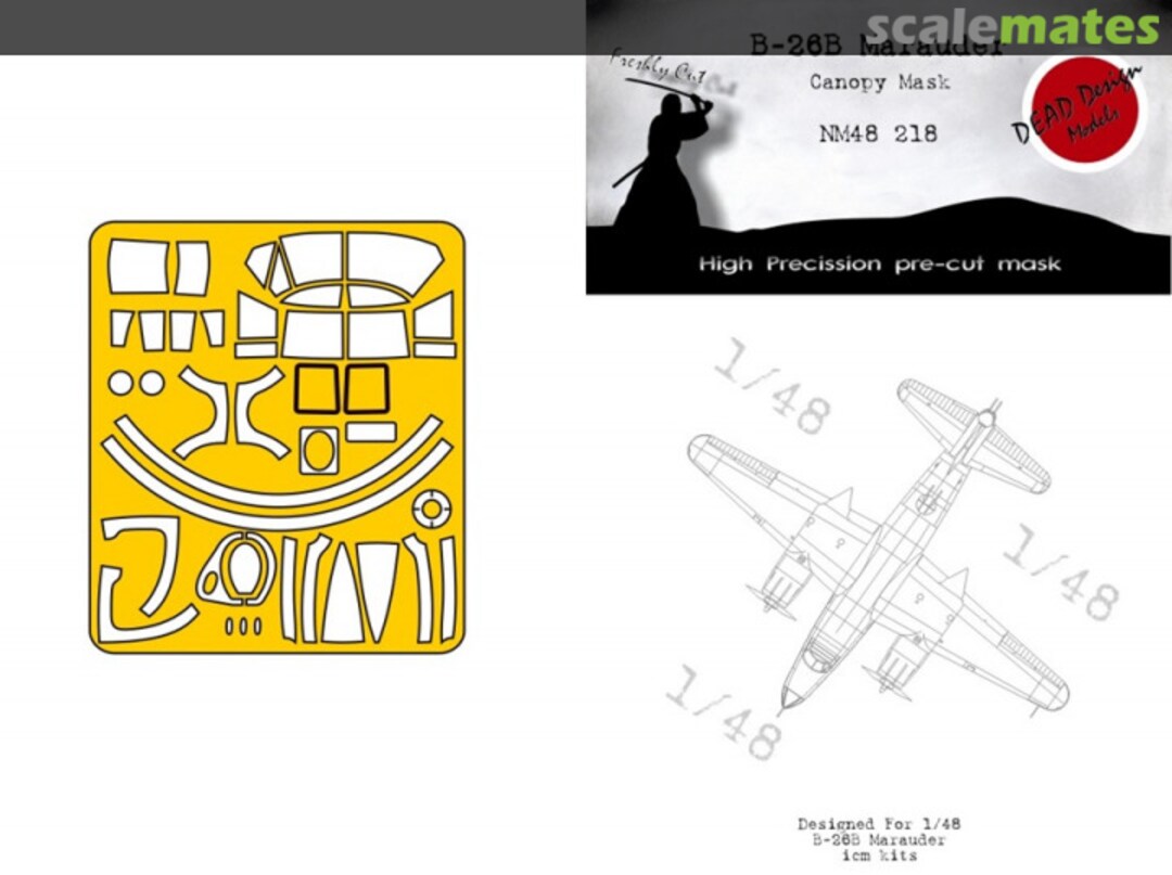Boxart B-26B Marauder Canopy Mask NM48218 DEAD Design Models