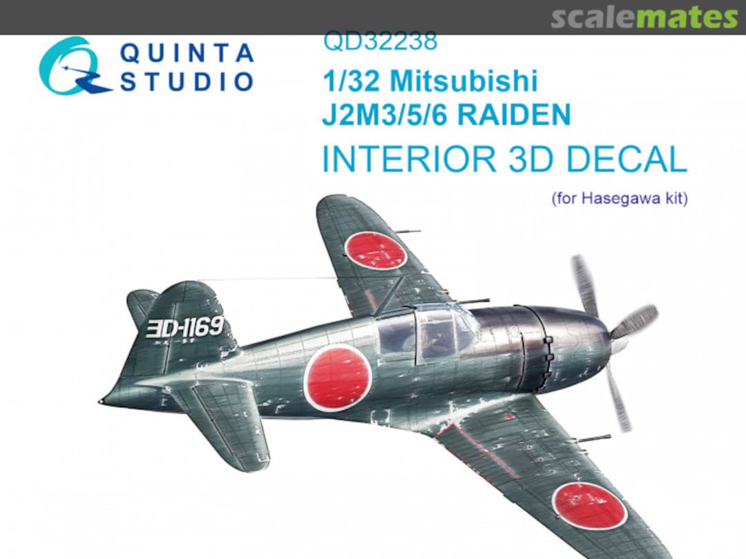 Boxart Mitsubishi J2M3/5/6 Raiden interior 3D decals QD32238 Quinta Studio