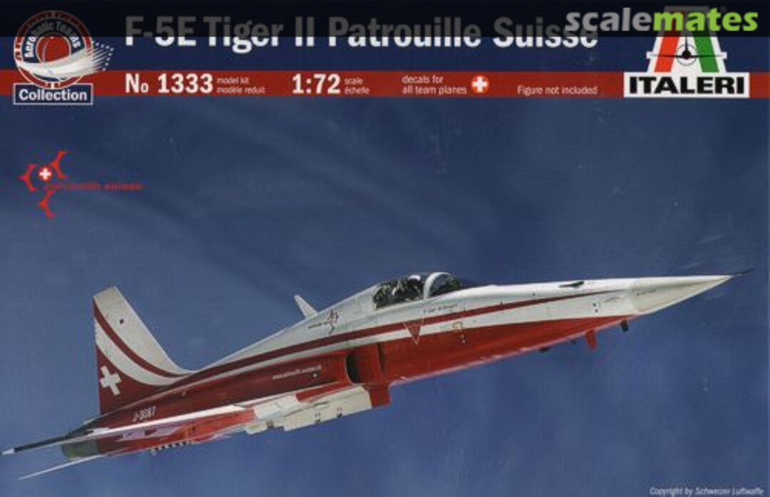 Boxart F-5E Tiger II Patrouille Suisse 1333 Italeri