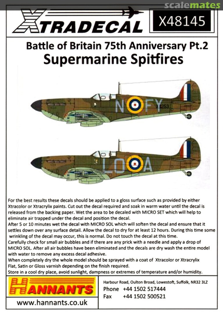 Boxart Supermarine Spitfires X48145 Xtradecal