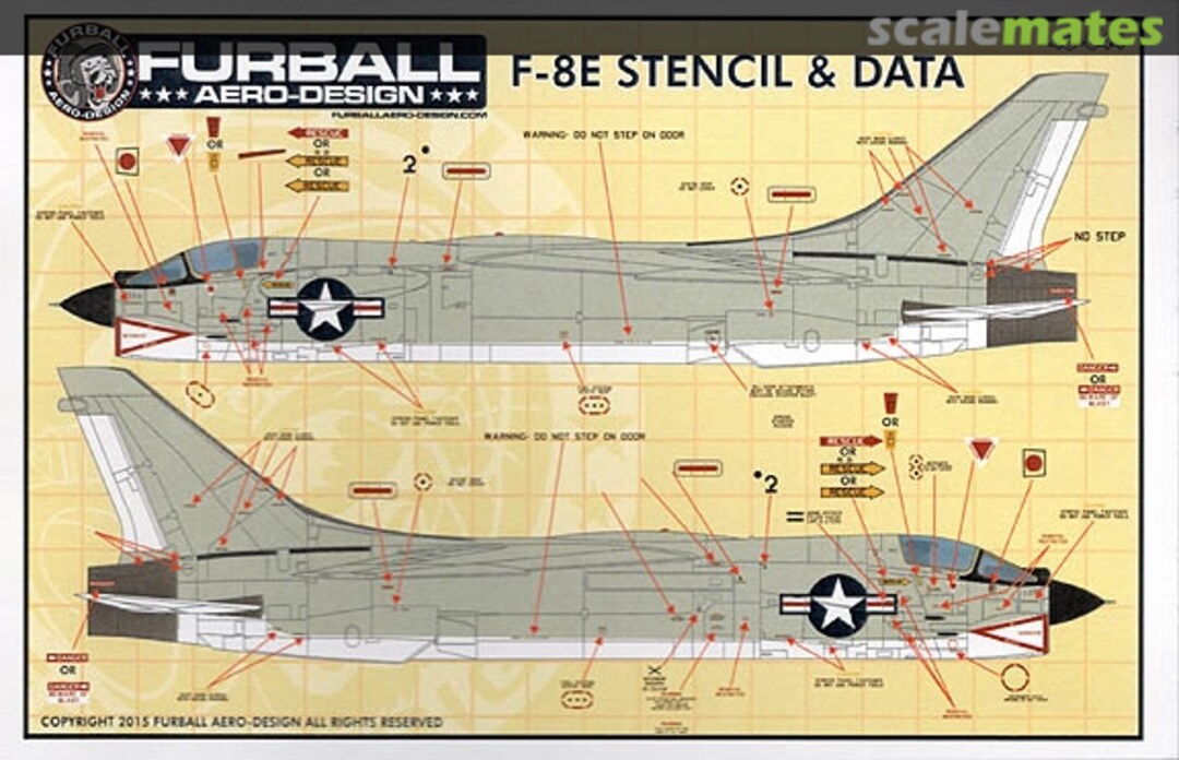 Boxart F-8E Crusader Stencil & Data 48-044 Furball Aero-Design