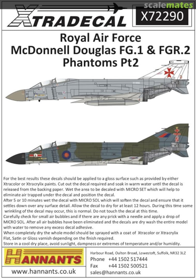 Boxart Royal Air Force McDonnell Douglas FG.1 & FGR.2 Phantoms Pt.2 X72290 Xtradecal