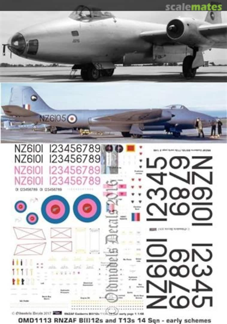 Boxart RNZAF Canberra B12 & T13 - 14 Sqn early scheme OMD1114 Oldmodels Decals