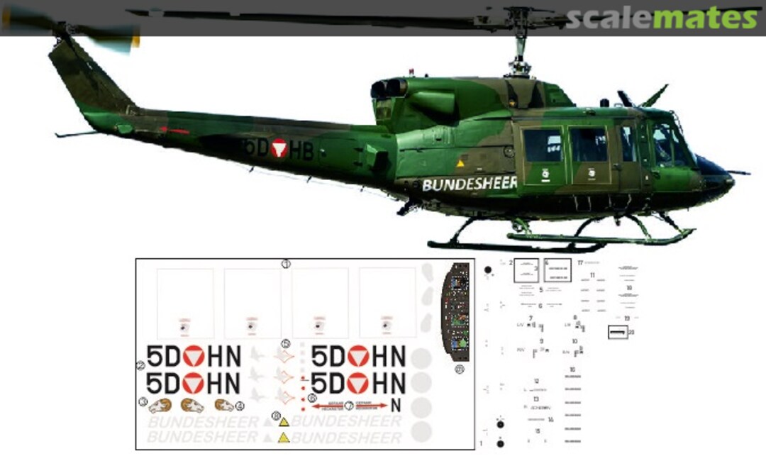 Boxart Agusta Bell 212 Österreichisches Bundesheer HM 72203 Brent-Air-Decals