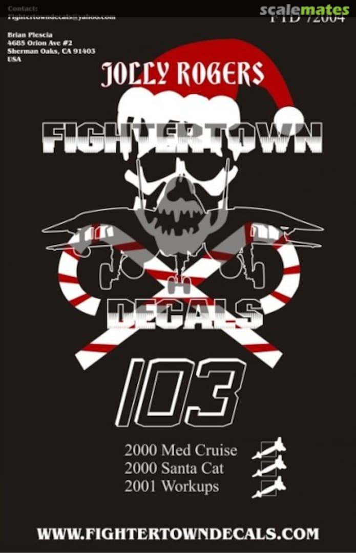 Boxart F-14B (Upgrade) Black and White Santa Cat 72004 Fightertown Decals