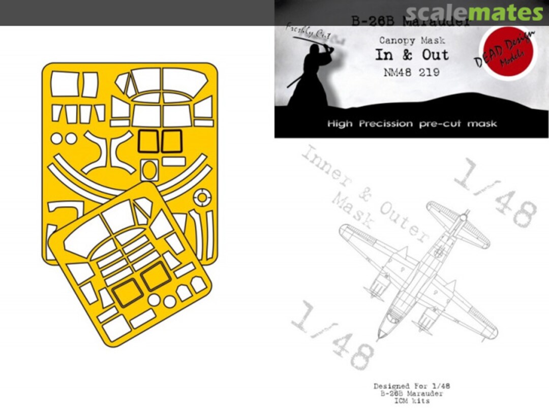 Boxart B-26B Marauder Canopy Mask In And Out NM48219 DEAD Design Models