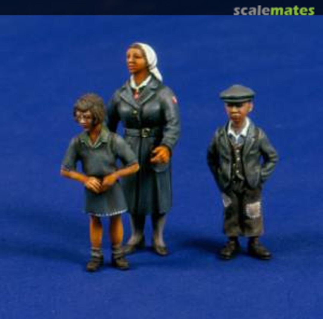 Boxart Nurse With Children WWII 2512 Verlinden Productions