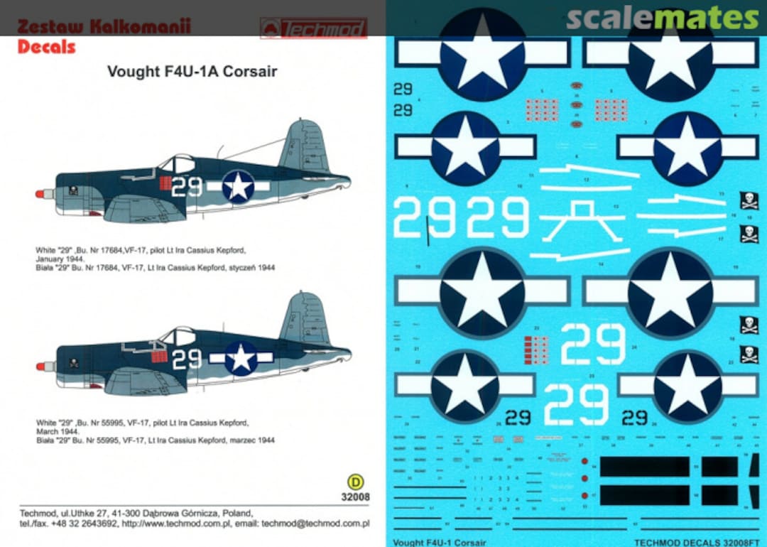 Boxart Vought F4U-1A Corsair 32008 Techmod