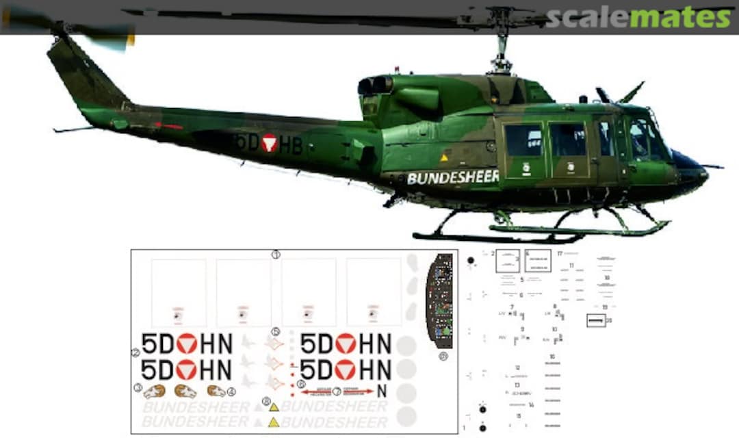 Boxart Agusta Bell 212 Österreichisches Bundesheer HM 48203 Brent-Air-Decals