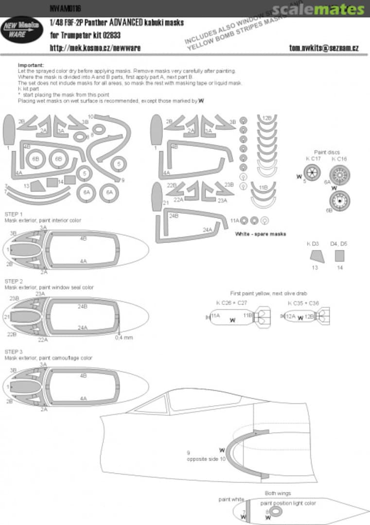 Boxart F9F-2P Panther ADVANCED kabuki masks NWAM0116 New Ware