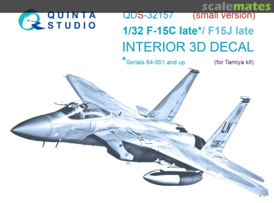 Boxart F-15C late */ F-15J late (* serials 84-001 and up) interior 3D decals (small version) QDS-32157 Quinta Studio