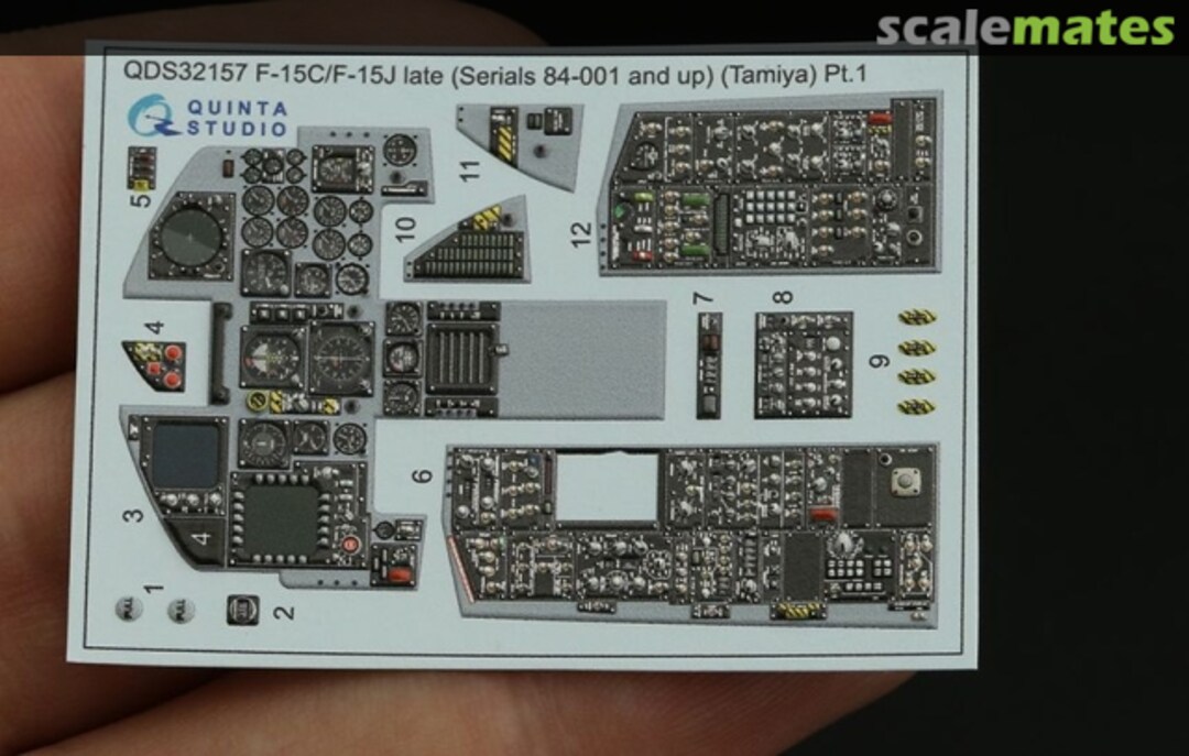 Contents F-15C late */ F-15J late (* serials 84-001 and up) interior 3D decals (small version) QDS-32157 Quinta Studio