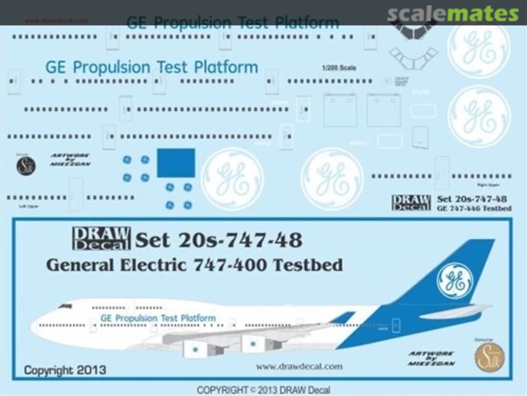 Boxart General Electric Testbed 747-400 20-747-48 Draw Decal