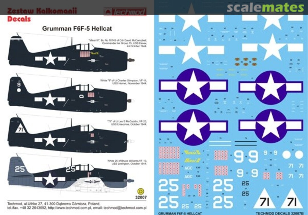 Boxart Grumman F6F-5 Hellcat 32007 Techmod