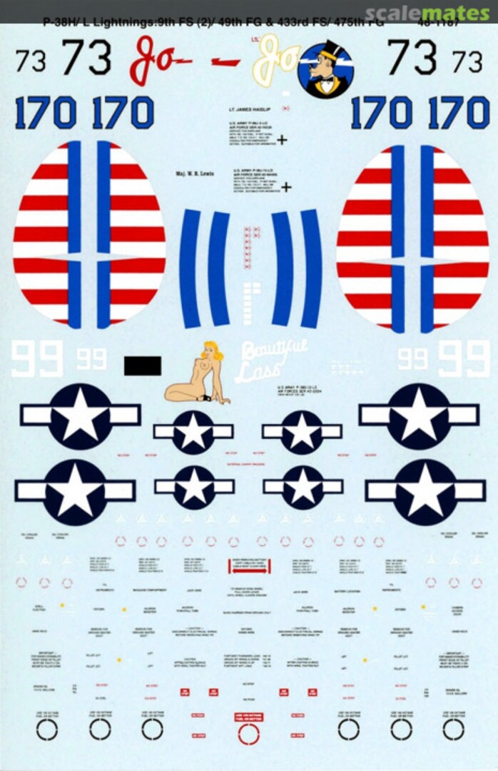 Boxart P-38G/J Lightnings 48-1187 SuperScale International