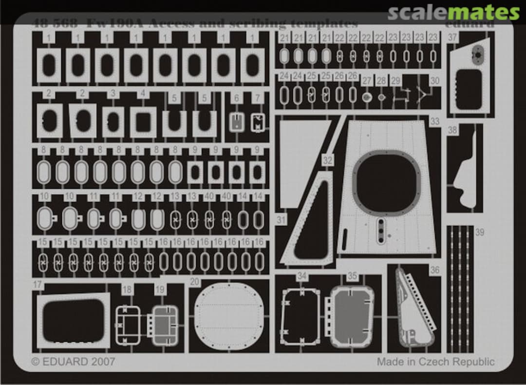 Boxart Fw 190 Access and scribing templates 48568 Eduard