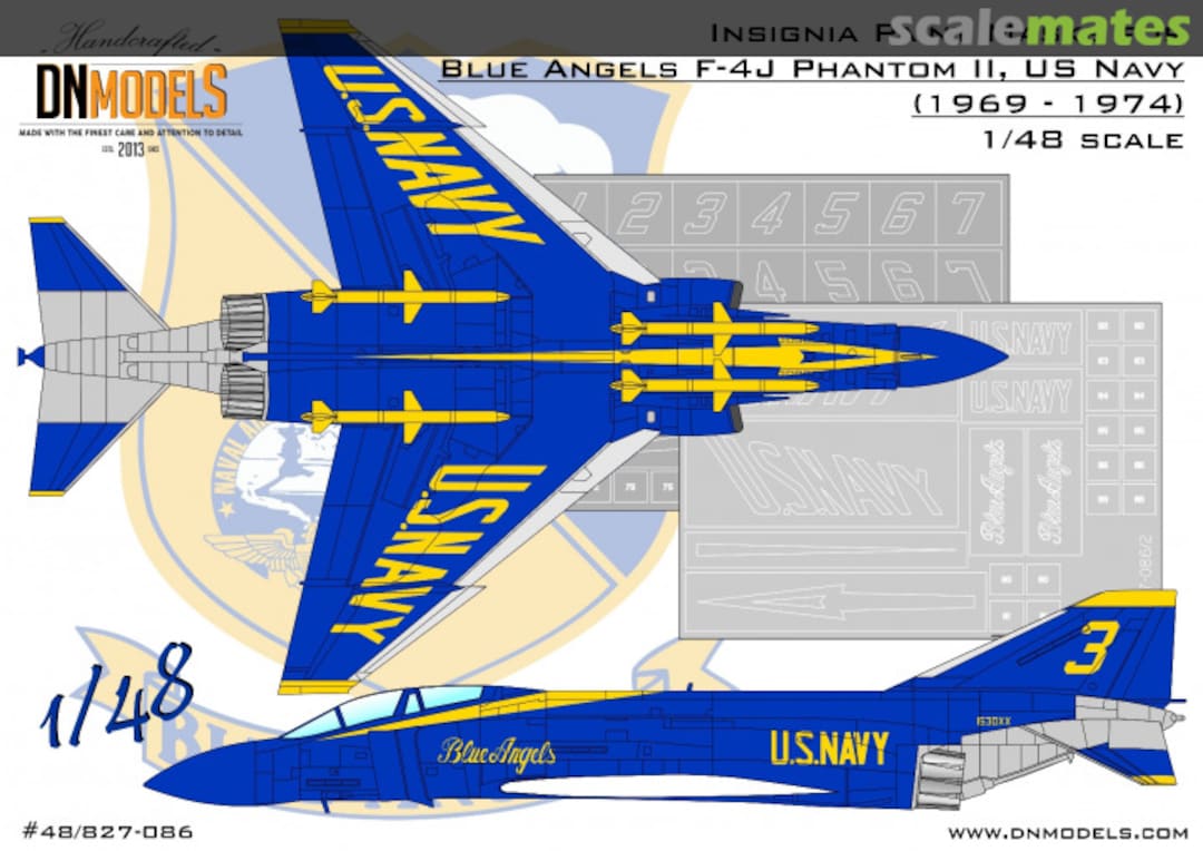 Boxart Blue Angels F-4J Phantom II Insignia Paint Mask Set 48/827-086 DN Models