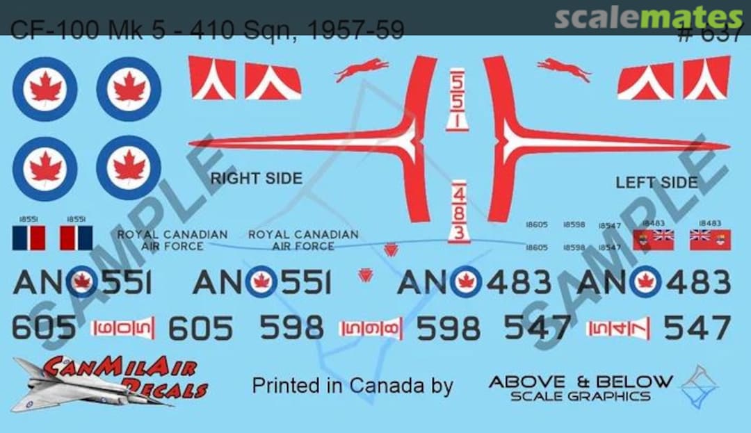 Boxart Avro CF-100 Canuck Mk. 4/5 - 410 Sqn (1957-59) 637 Above & Below Graphics