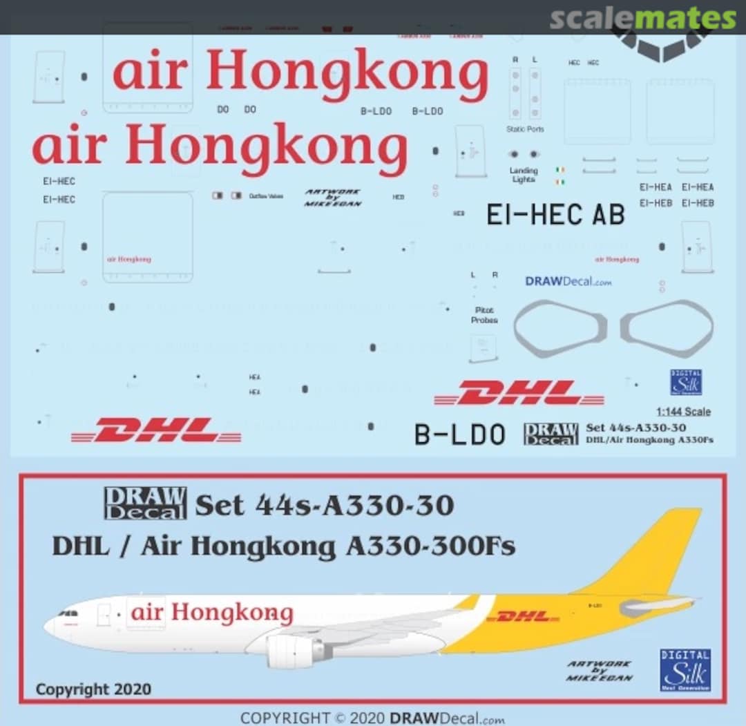 Boxart DHL / Air Hongkong A330-300Fs 44-A330-30 Draw Decal