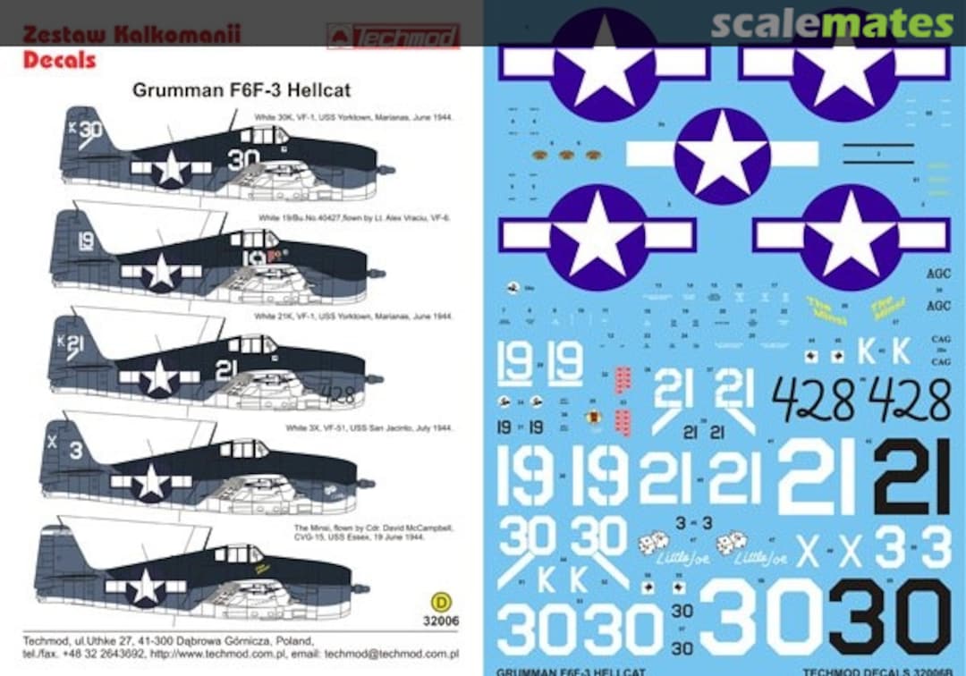 Boxart Grumman F6F-3 Hellcat 32006 Techmod