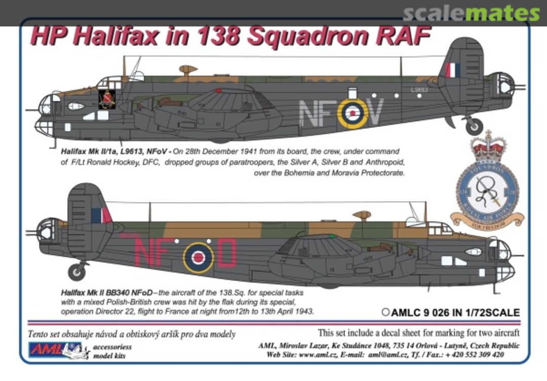 Boxart Handley-Page Halifax Mk.I/Mk.II in 138 Squadron RAF AMLC9026 AML