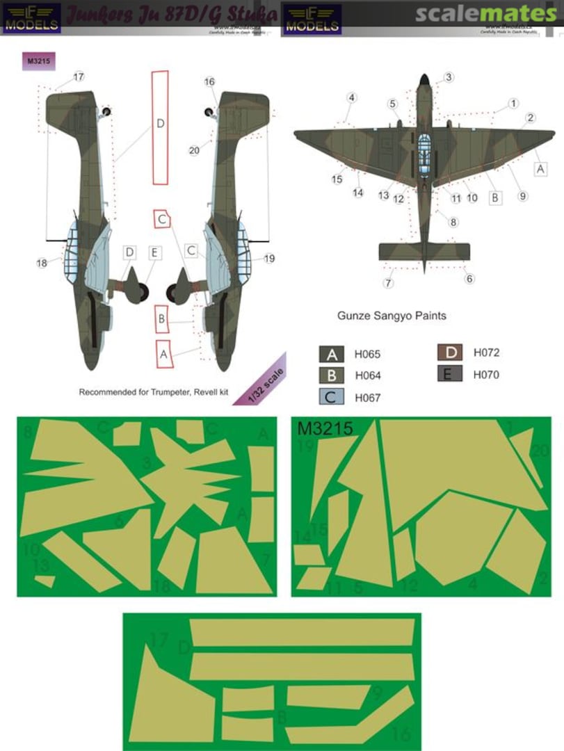 Boxart Junkers Ju 87D/G Stuka (Camouflage Painting Masks) M3215 LF Models