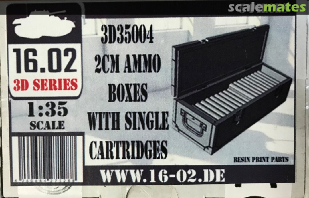 Boxart 2cm Ammo Boxes w/ single cartridges 3D35004 16.02