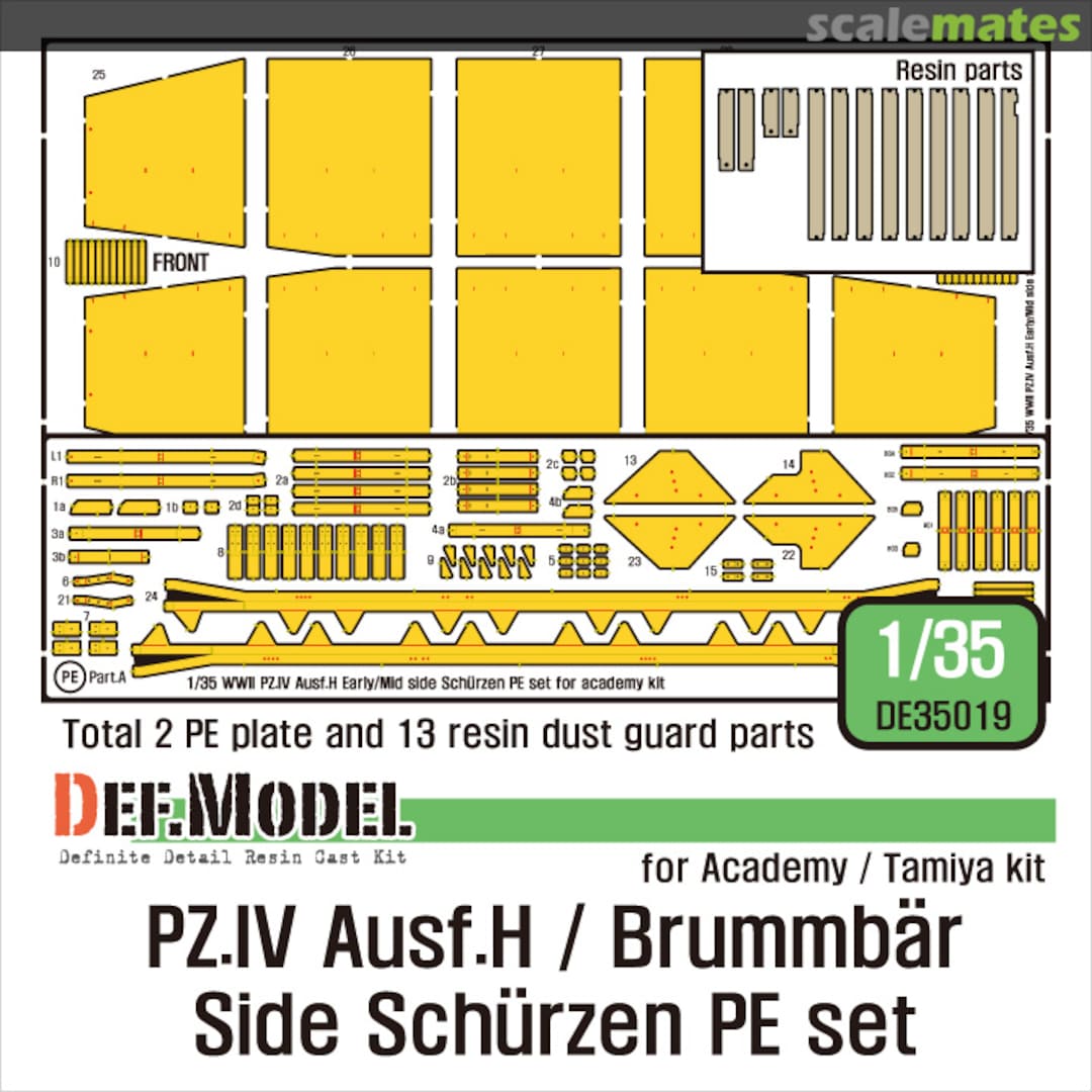 Boxart German Pz.IV Ausf.H /Brummbar Side Schurzen Photo-Etched set DE35019 Def.Model