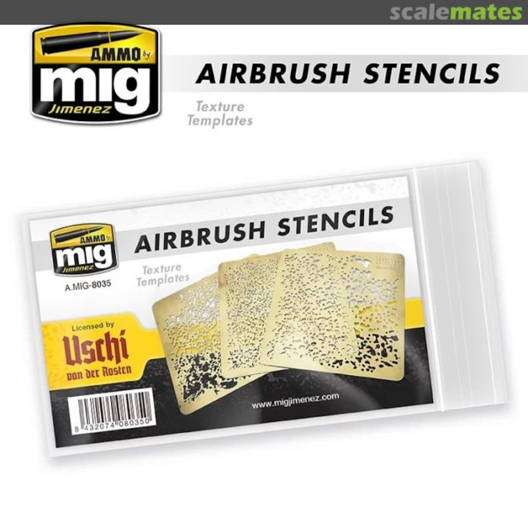 Boxart Airbrush Stencils A.MIG-8035 Ammo by Mig Jimenez