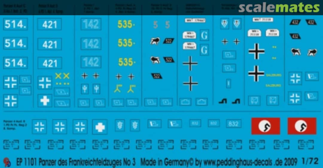 Boxart Panzer des Frankreich Feldzuges EP 1101 Peddinghaus-Decals