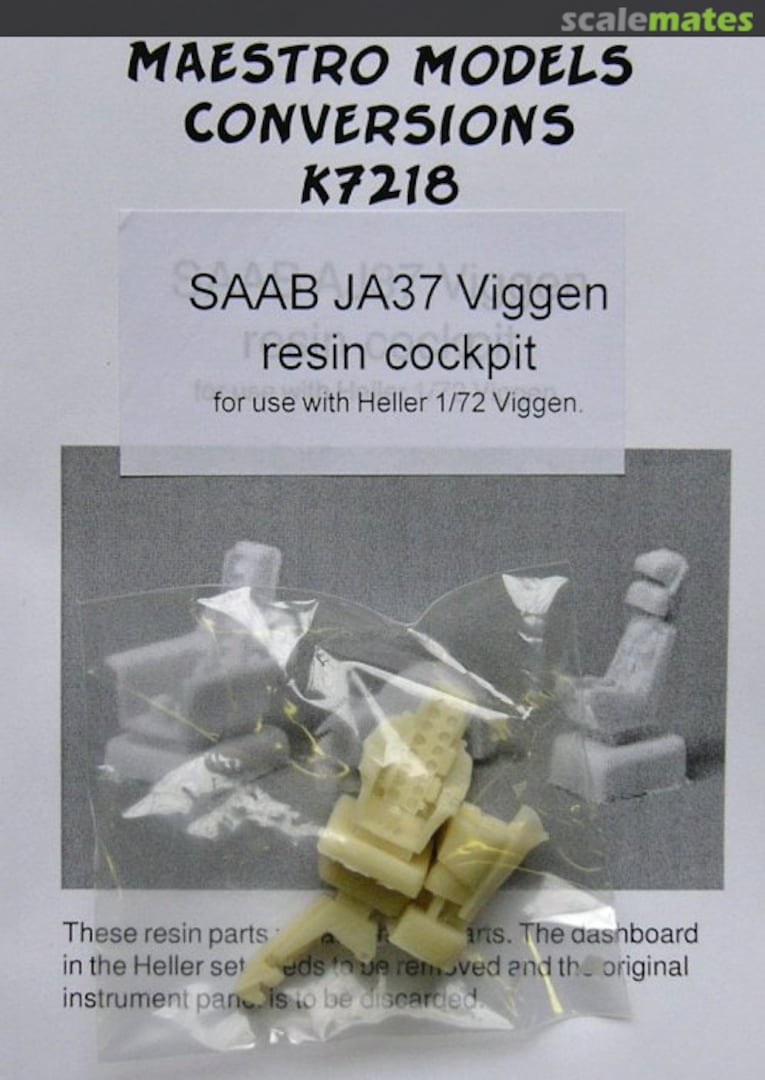 Boxart SAAB JA37 Viggen resin cockpit MMK7218 Maestro Models