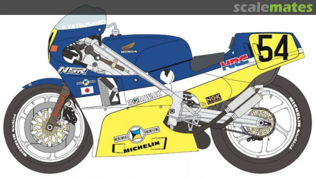 Boxart HONDA NSR500 "Moriwaki" S. YATSUSHIRO 1986 - 1/12 Decals 12-012 Blue Stuff