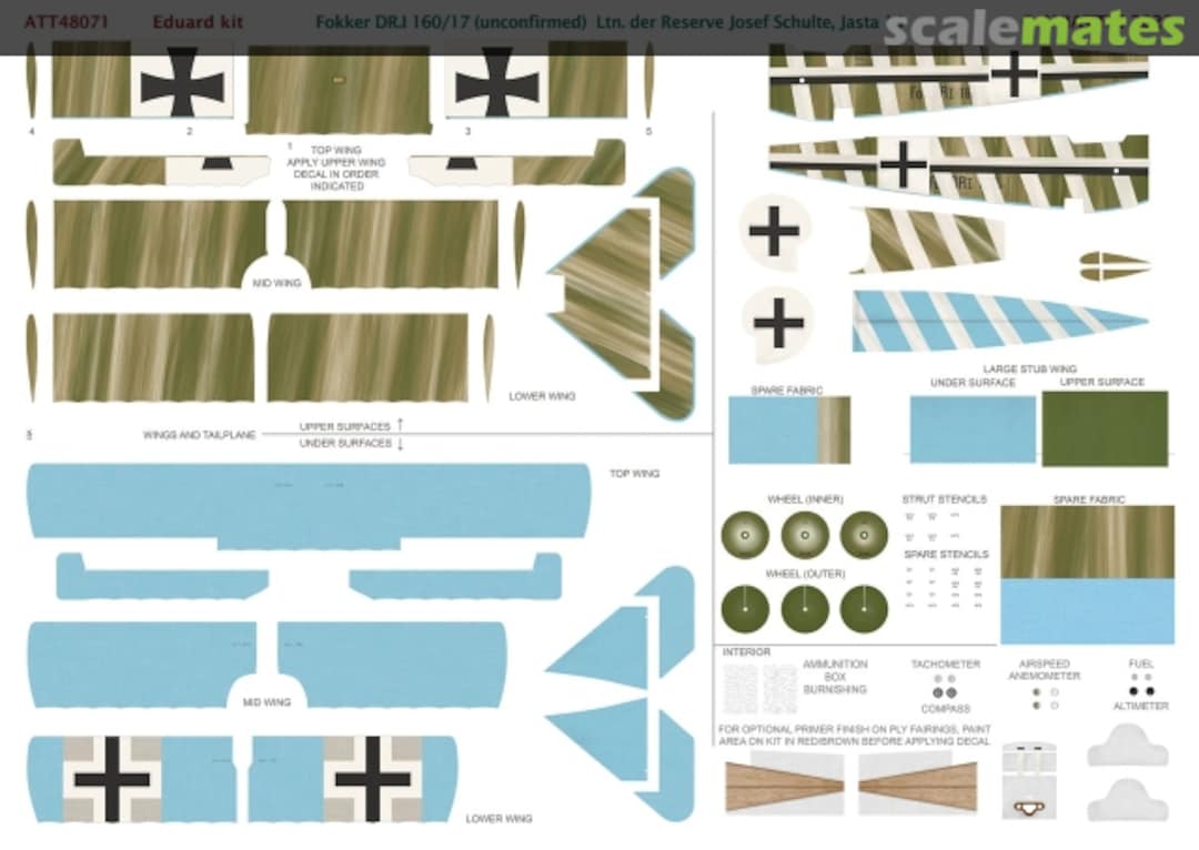 Boxart Fokker Dr.I Triplane 160/17 (unconfirmed) Ltn. der Reserve Josef Schulte, Jasta 14 (Eduard) ATT48071 Aviattic