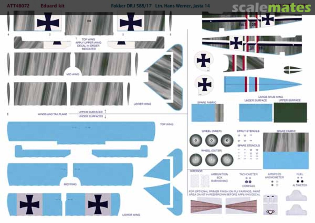 Boxart Fokker Dr.I Triplane I 588/17 Ltn. Hans Werner, Jasta 14 ATT48072 Aviattic