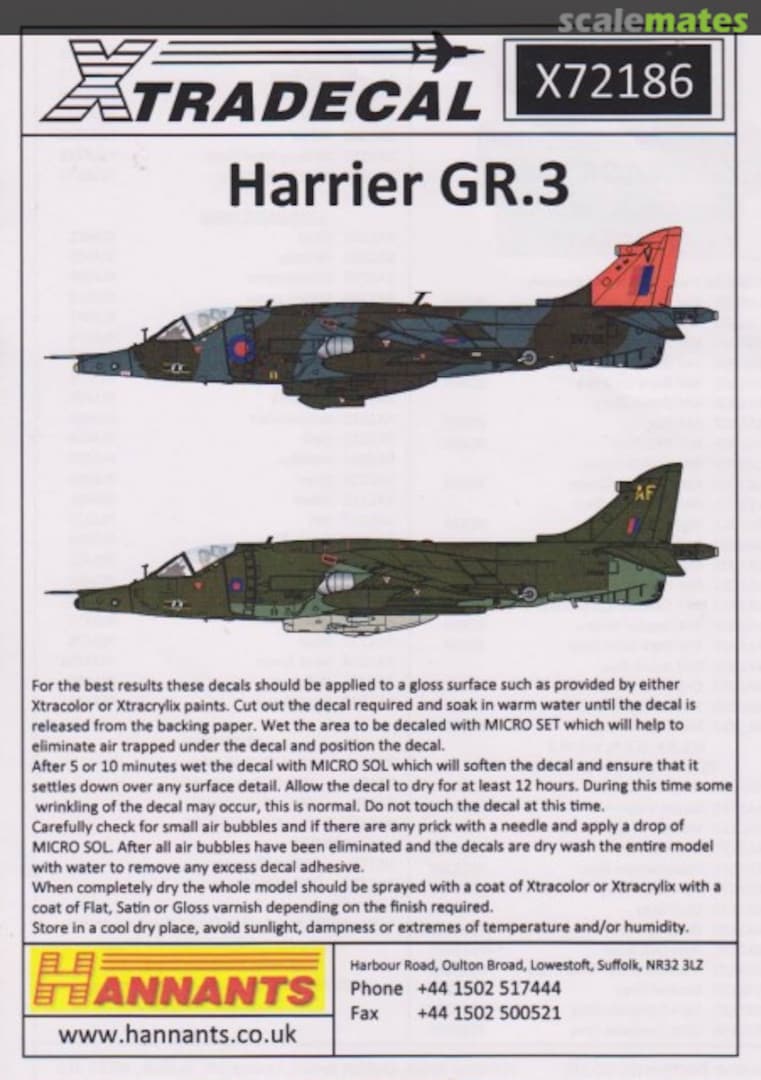 Boxart Harrier GR.3 X72186 Xtradecal