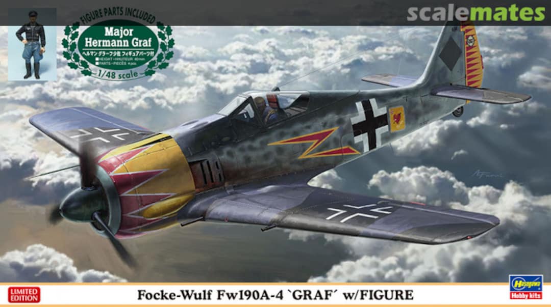 Boxart Focke-Wulf Fw190A-4 "Graf" w/Figure 07492 Hasegawa