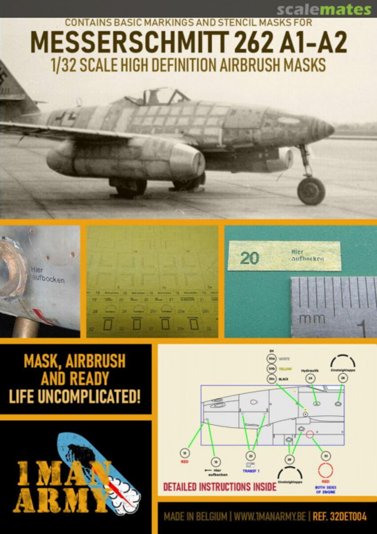 Boxart Messerschmitt 262A-1/A-2 32DET004 1ManArmy