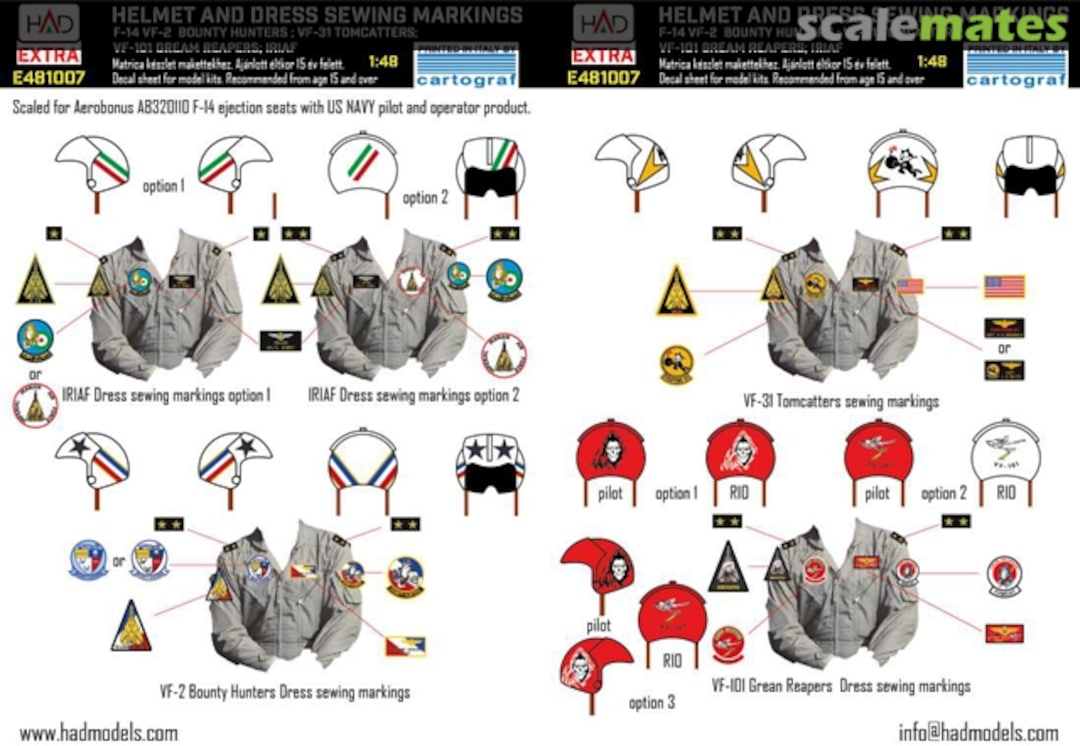 Boxart Helmet and Dress Sewing Markings E481007 HADmodels 