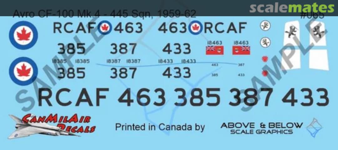 Boxart Avro CF-100 Canuck Mk. 4B - 445 Sqn 065 Above & Below Graphics