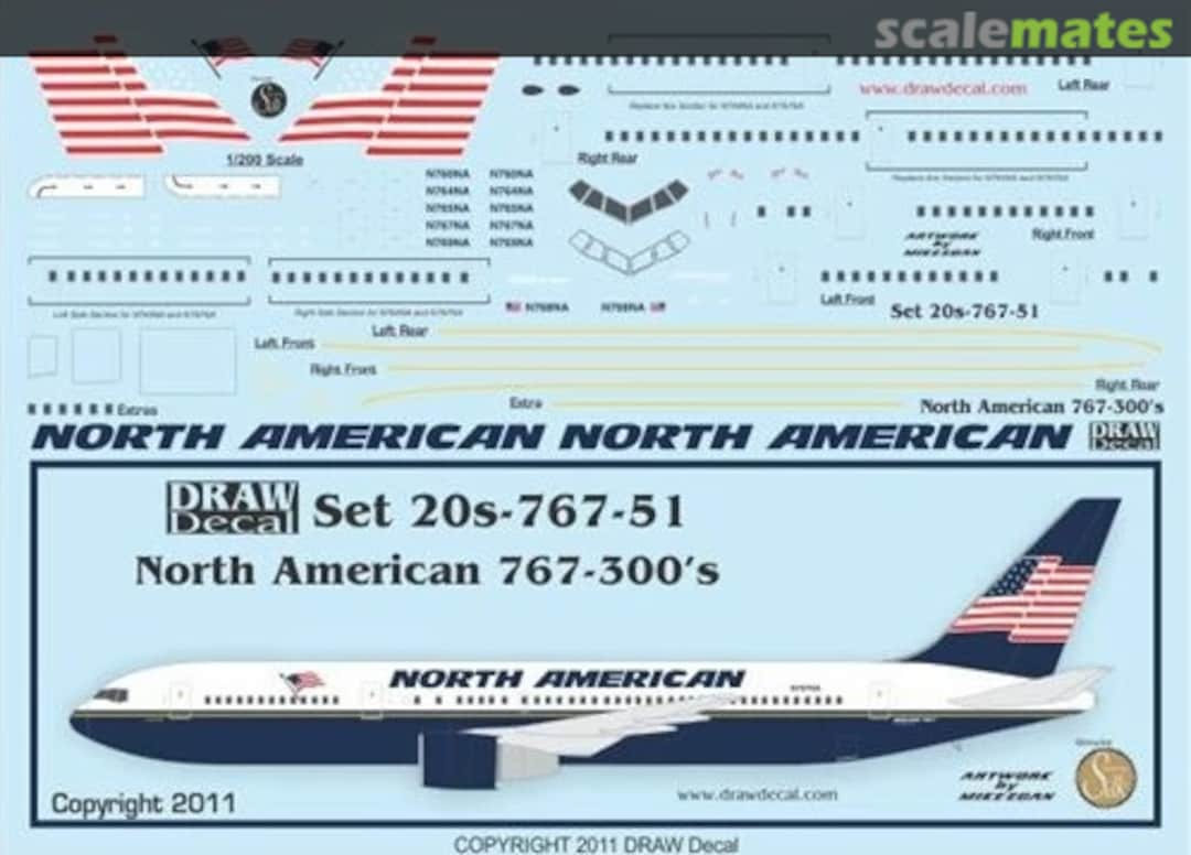 Boxart North American 767-300ERs 20-767-51 Draw Decal