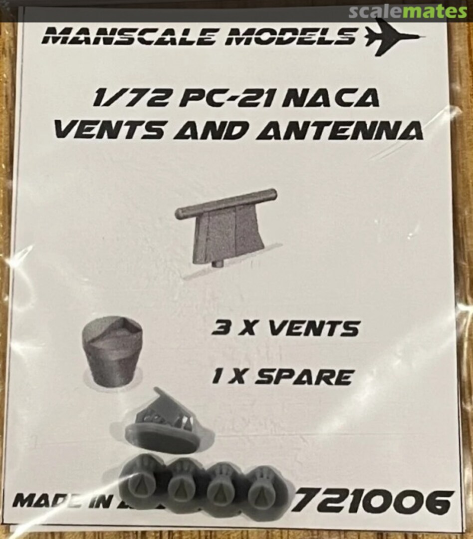 Boxart PC-21 NACA vents and Antenna set 721006 Manscale Models