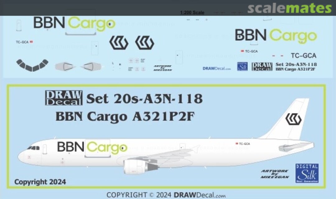 Boxart BBN Cargo A321F 20-A3N-118 Draw Decal